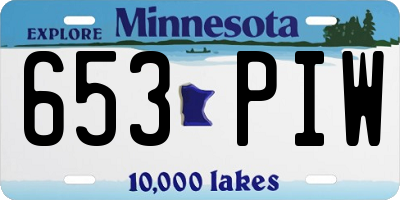 MN license plate 653PIW