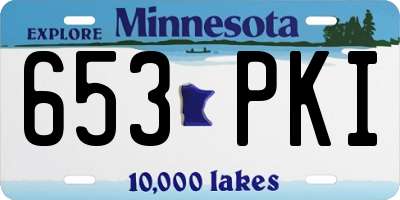 MN license plate 653PKI