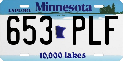 MN license plate 653PLF