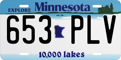 MN license plate 653PLV