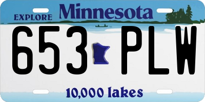 MN license plate 653PLW