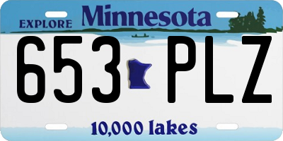 MN license plate 653PLZ