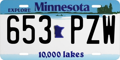 MN license plate 653PZW