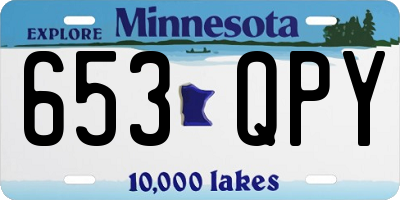 MN license plate 653QPY