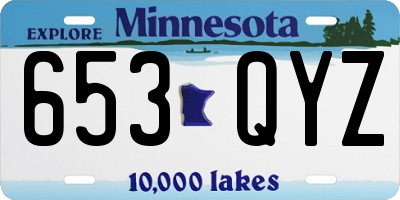 MN license plate 653QYZ