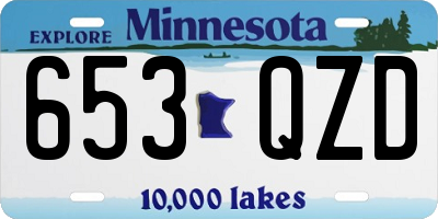 MN license plate 653QZD