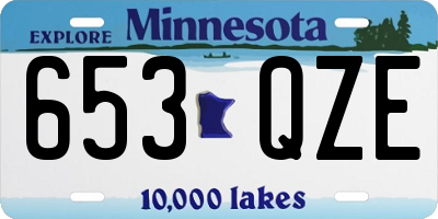 MN license plate 653QZE