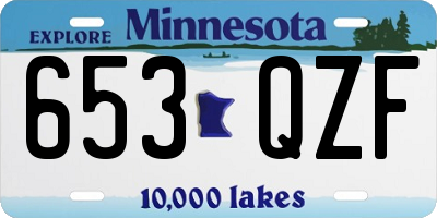 MN license plate 653QZF
