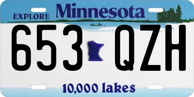 MN license plate 653QZH