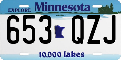 MN license plate 653QZJ
