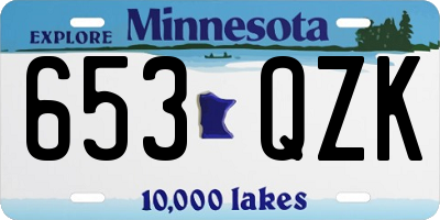 MN license plate 653QZK