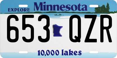 MN license plate 653QZR