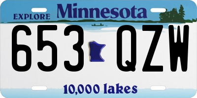 MN license plate 653QZW