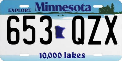 MN license plate 653QZX