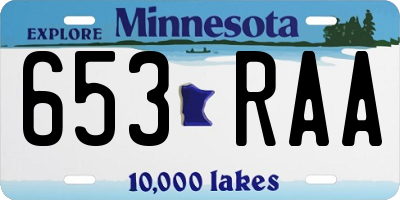 MN license plate 653RAA