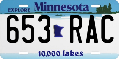 MN license plate 653RAC