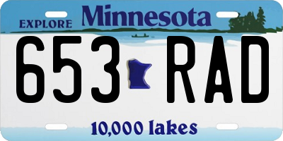 MN license plate 653RAD