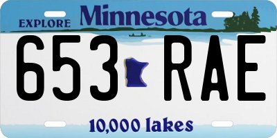 MN license plate 653RAE