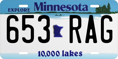MN license plate 653RAG