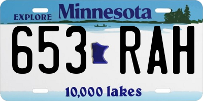 MN license plate 653RAH