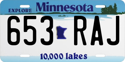 MN license plate 653RAJ