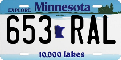 MN license plate 653RAL