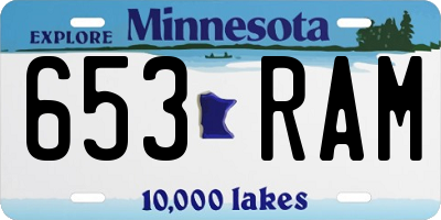 MN license plate 653RAM