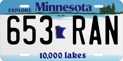 MN license plate 653RAN