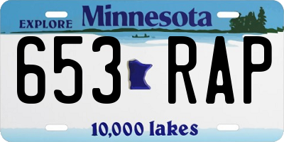 MN license plate 653RAP