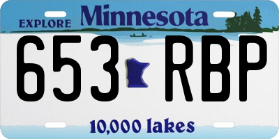 MN license plate 653RBP