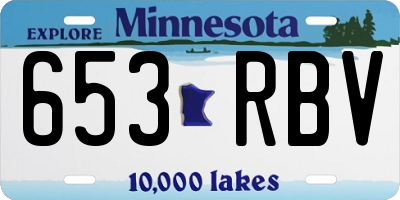 MN license plate 653RBV