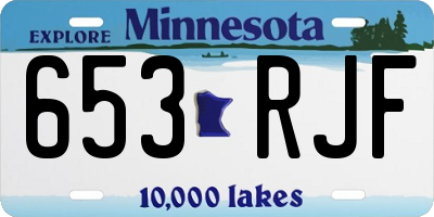 MN license plate 653RJF