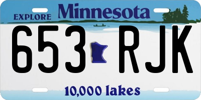 MN license plate 653RJK