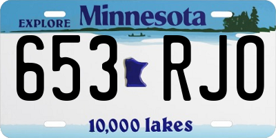 MN license plate 653RJO
