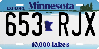 MN license plate 653RJX