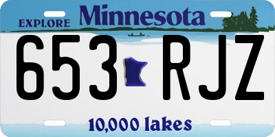 MN license plate 653RJZ