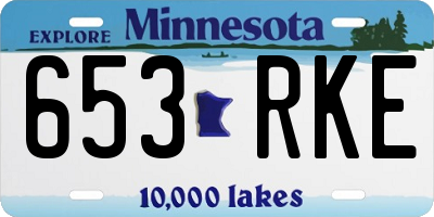 MN license plate 653RKE
