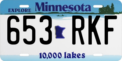 MN license plate 653RKF