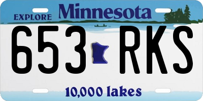 MN license plate 653RKS