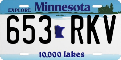 MN license plate 653RKV