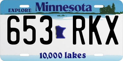 MN license plate 653RKX