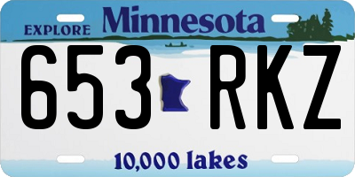 MN license plate 653RKZ