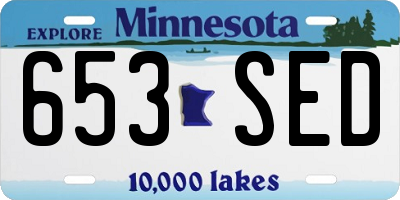 MN license plate 653SED