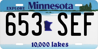MN license plate 653SEF