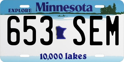 MN license plate 653SEM