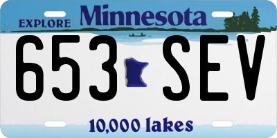 MN license plate 653SEV