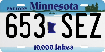 MN license plate 653SEZ