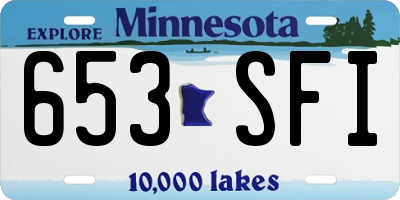 MN license plate 653SFI