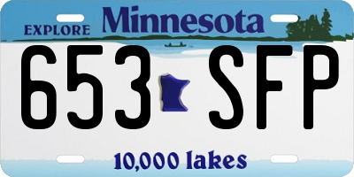 MN license plate 653SFP