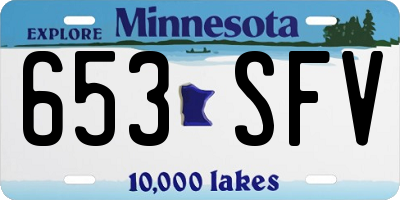MN license plate 653SFV